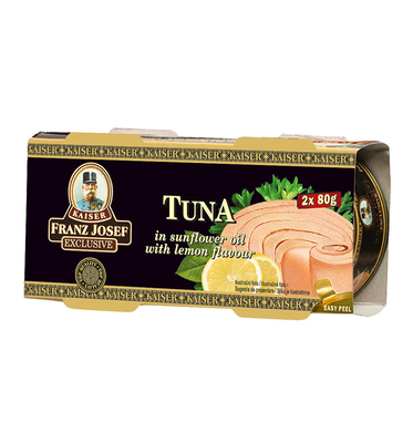 Ton steak în ulei de floarea soarelui cu aromă de lămâie 2x80g